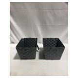 DOUBLE WOVEN STORAGE BASKETS (L) 12 X (W) 10 X