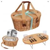 PICNIC BASKET W/TABLE NO PLATES