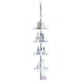 BAOYOUNI 4 TIER BATHROOM CORNER SHOWER CADDY POLE