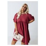 Vermont Kisses Babydoll Dress In Dusty Rose Curves