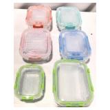 STORAGE CONTAINERS WITH LIDS 5-8x6x2IN 5-6x4x2IN