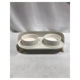 CAT FOOD WATER BOWL SET14.25 X 7.5 X 4.5 IN.
