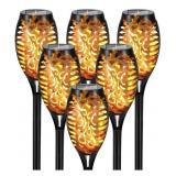 BUCASA, OUTDOOR SOLAR TORCH LIGHTS 6 PC /