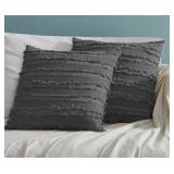 2 Pcs Decorative Throw Pillow Covers 16x16,Grey