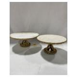 DECO GOLD MARBLE CAKE STAND 2TIER