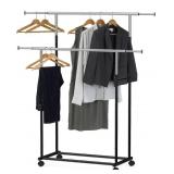 SIMPLE HOUSEWARE STANDARD DOUBLE ROD GARMENT RACK