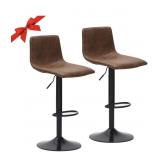 2 BROWN BAR STOOLS