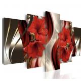 RED FLOWER CANVAS WALL ART 20X40IN RED FLOWER CANVAS WALL ART 20X40IN