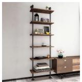 INDUSTRIAL PIPE WOOD SHELVES 6 TIERS INDUSTRIAL PIPE WOOD SHELVES 6 TIERS