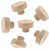 6Pcs Wooden Drawer Round Knobs Natural Wood 6Pcs Wooden Drawer Round Knobs Natural Wood