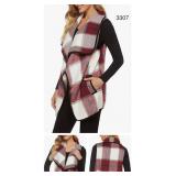 Sz S Yacun Women Vest Lapel Open Front Buffalo Sz S Yacun Women Vest Lapel Open Front Buffalo