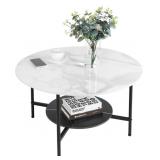 WISFOR, MARBLE 2 TIER SOFA COFFEE TABLE 31.5 X WISFOR, MARBLE 2 TIER SOFA COFFEE TABLE 31.5 X