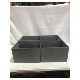 4 POP UP FABRIC BASKETS MISSING HANDLES (L) 4 POP UP FABRIC BASKETS MISSING HANDLES (L)