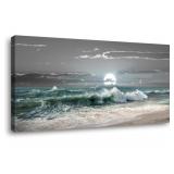 ZEYDRT OCEAN BEACH WALL ART 30X60 IN ZEYDRT OCEAN BEACH WALL ART 30X60 IN