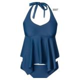 Sz L CUPSHE Women Halter Tankini Set Ruffled S Sz L CUPSHE Women Halter Tankini Set Ruffled S