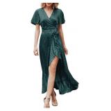 Miessial Women's Summer Chiffon V Neck Ruffle Miessial Women's Summer Chiffon V Neck Ruffle
