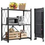 3 TIER METAL FOLDABLE STORAGE SHELF 33 x13IN 3 TIER METAL FOLDABLE STORAGE SHELF 33 x13IN