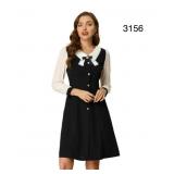Sz 1x Allegra K Women's Contrast Collar Long Sz 1x Allegra K Women's Contrast Collar Long