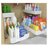 2 TIER UNDER SINK SLIDING ORGANIZER 2 PACK WHITE 2 TIER UNDER SINK SLIDING ORGANIZER 2 PACK WHITE