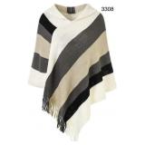 Sz M-L Poncho Top with Stripe hoodie Patterns Sz M-L Poncho Top with Stripe hoodie Patterns