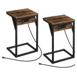 SET OF 2 C SHAPED END TABLES WITH CHARGING SET OF 2 C SHAPED END TABLES WITH CHARGING