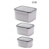 3 Pieces Storage Container Lunch Bento Boxes w 3 Pieces Storage Container Lunch Bento Boxes w