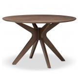 BAXTON STUDIO ROUND WALNUT DINING TABLE 34IN BAXTON STUDIO ROUND WALNUT DINING TABLE 34IN