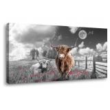 ZEYDRT HIGHLAND COW WALL ART 30X60 IN ZEYDRT HIGHLAND COW WALL ART 30X60 IN