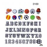 49 PCs Letters and numbers sports ball style 49 PCs Letters and numbers sports ball style