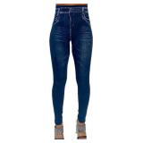 CLOYA Women's Denim Print Fake Jeans Seamless CLOYA Women's Denim Print Fake Jeans Seamless