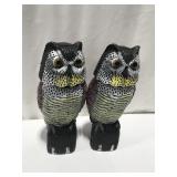 PLASTIC OWL STATUE ROTATING HEAD PACK OF 2 SIZE PLASTIC OWL STATUE ROTATING HEAD PACK OF 2 SIZE