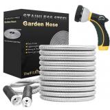 THEFITLIFE FLEXIBLE METAL GARDEN HOSE 100FT USED THEFITLIFE FLEXIBLE METAL GARDEN HOSE 100FT USED