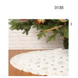 36' Sequin Christmas Tree Skirt, White, Soft and 36' Sequin Christmas Tree Skirt, White, Soft and