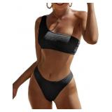 Small Women's Ribbed High Cut Bikini Set One Small Women's Ribbed High Cut Bikini Set One