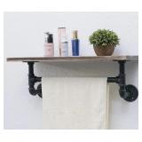 INDUSTRIAL PIPE BATHROOM SHELF 24 x10IN INDUSTRIAL PIPE BATHROOM SHELF 24 x10IN