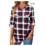 Sz 3XL women bulotus blouse plaid Sz 3XL women bulotus blouse plaid