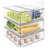 MINESIGN STACKABLE FRIDGE ORGANIZERS 4PCS DAMAGED MINESIGN STACKABLE FRIDGE ORGANIZERS 4PCS DAMAGED