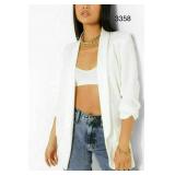 Sz S Womens Ruched Sleeve Fully Lined Blazer Sz S Womens Ruched Sleeve Fully Lined Blazer