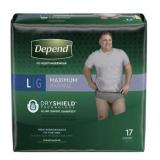DEPEND FIT FLEX MENS UNDERWEAR SIZE LARGE 17PCS DEPEND FIT FLEX MENS UNDERWEAR SIZE LARGE 17PCS