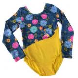 Girls Leotard Dance Spandex Mod Floral Workout Girls Leotard Dance Spandex Mod Floral Workout