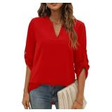 Bofell Womens V Neck Rolled Short Sleeve T S Bofell Womens V Neck Rolled Short Sleeve T S