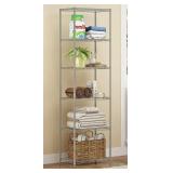 JEROAL6 TIER METAL SHELVING RACK BLACK 13.8 JEROAL6 TIER METAL SHELVING RACK BLACK 13.8