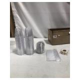 PLASTIC CUPS, LIDS, SPOONS AND STICKERS50 PC PLASTIC CUPS, LIDS, SPOONS AND STICKERS50 PC