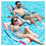 2 Pack Fabric Pool Hammock Floats, XL, Inflatable 2 Pack Fabric Pool Hammock Floats, XL, Inflatable