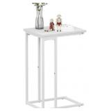 FUNCTION HOUSE C SHAPED SIDE TABLE FAUX MARBLE FUNCTION HOUSE C SHAPED SIDE TABLE FAUX MARBLE