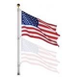 IN GROUND FLAG POLE W/AMERICAN FLAG  25FT MISSING