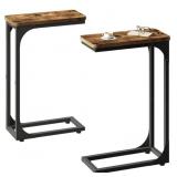 QEEIG NARROW SIDE TABLE(SET OF 2) BROWN 15.5 X 7