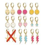 PENXFHZ SET OF 18 EARRINGS (GOLD/MULTICOLOUR) 1