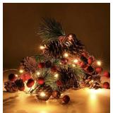 LUDITEK, CHRISTMAS GARLAND WITH LIGHTS, 6.5 FT. ,