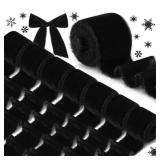 8 PACK BLACK SATIN RIBBON - 2IN X 8FT